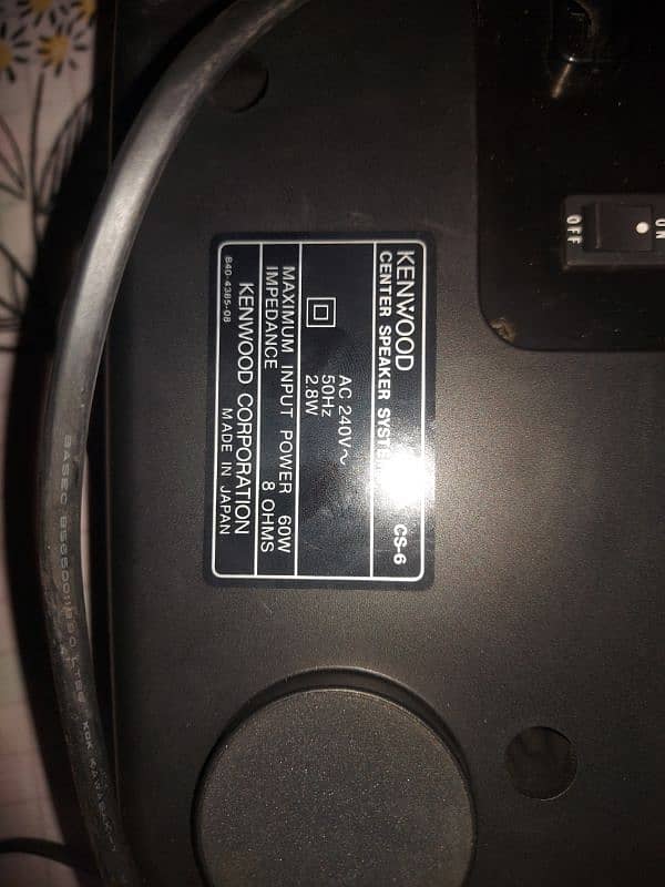 Kenwood Center Speaker CS 6  Made in japan 6