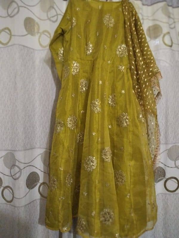 a very beautiful olive green mehndi dress 0