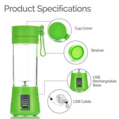 6 Blades Electric Blender Mini Portable Juicer Usb Rechargeable 380ml