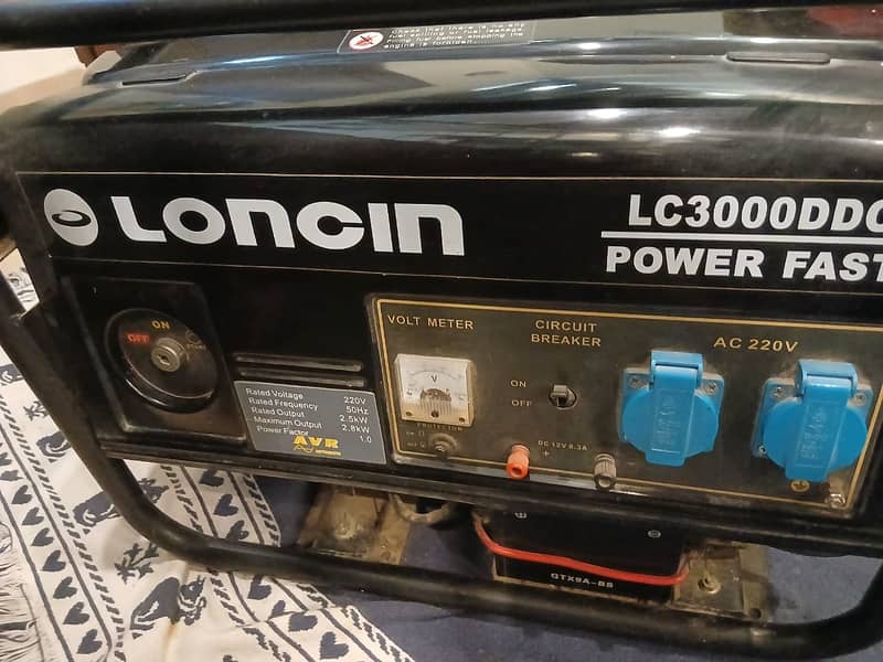 Scratchless hardly used Loncin generator 3