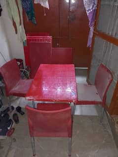 4 chair and folding table for sale gulistan e johar block 15