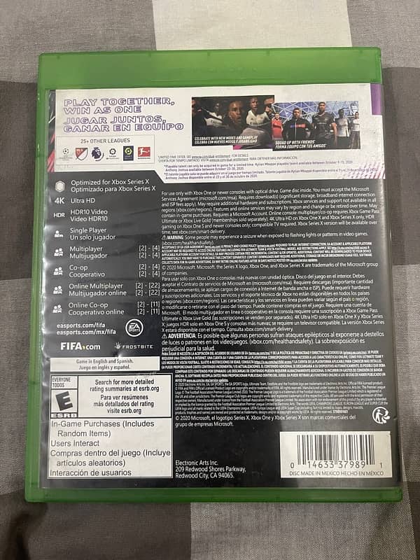 FIFA 21 Xbox series X and Xbox one 4k CD 2