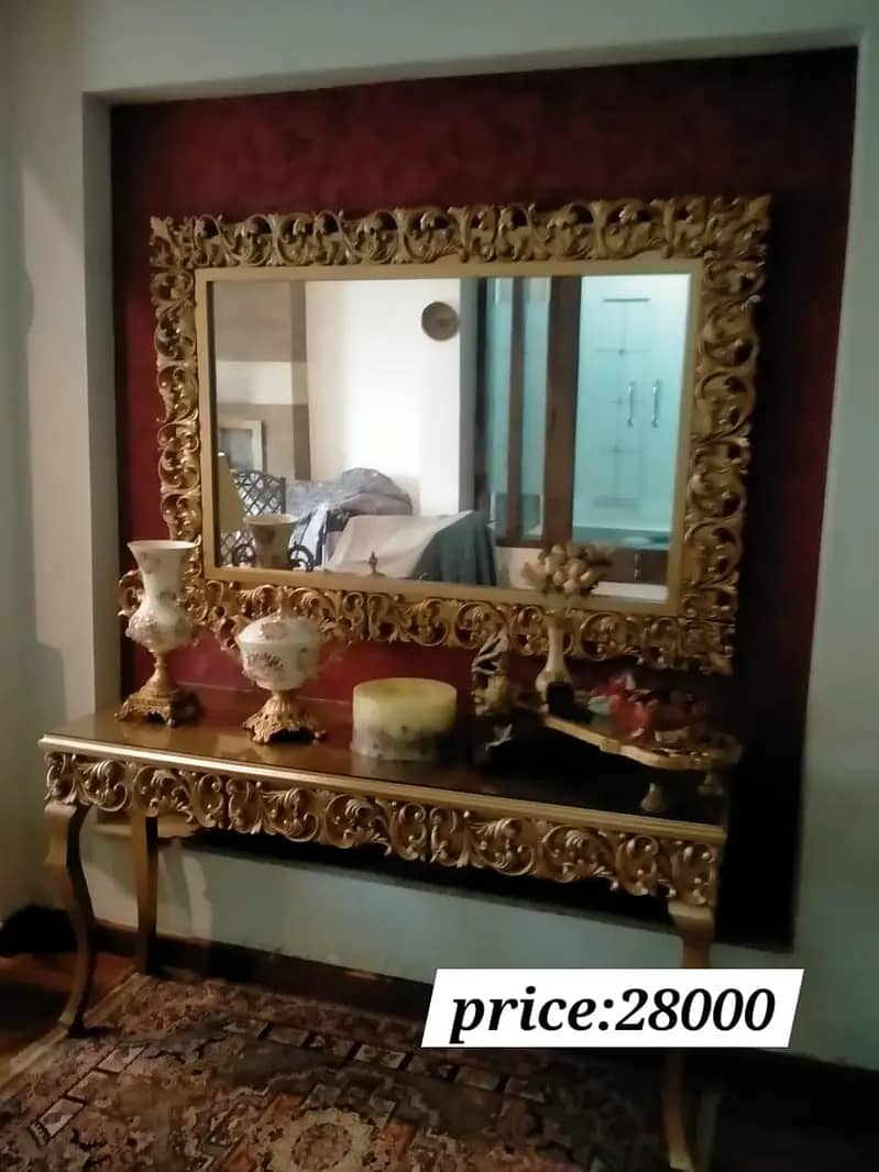 CONSOLE // Wall Mirror with Console Table // Wooden Console 4