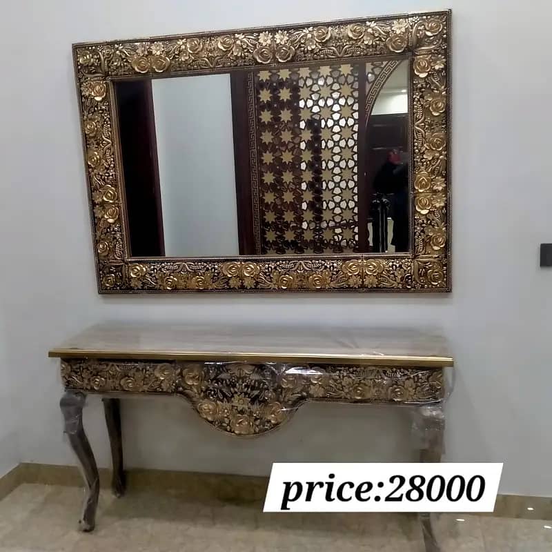 CONSOLE // Wall Mirror with Console Table // Wooden Console 5