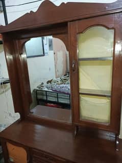 Wooden Showcase with makeup mirror and drazes