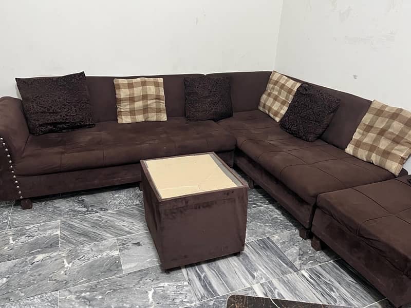 L Shape 7 seater sofa with table 3