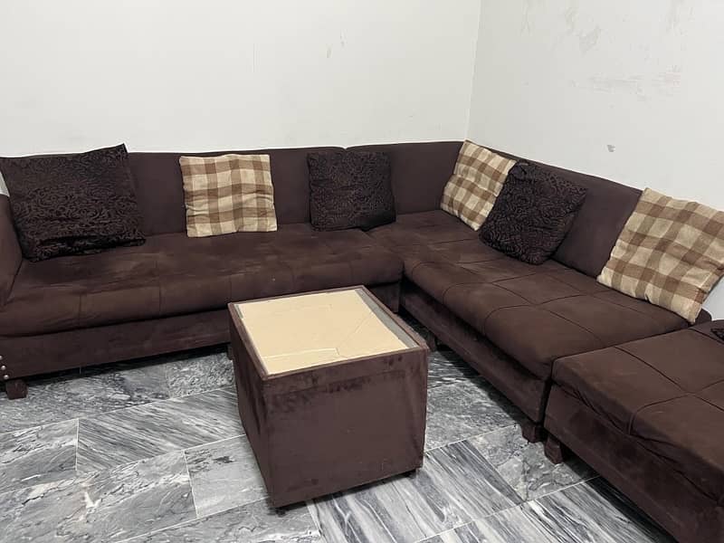 L Shape 7 seater sofa with table 4