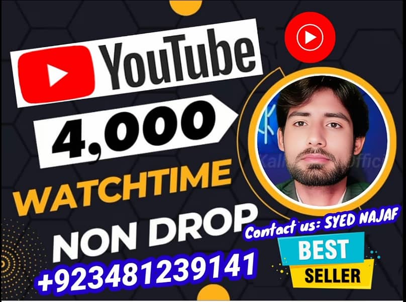 1k subscribe 4k watch time nondrop & youtub full monetization services 0