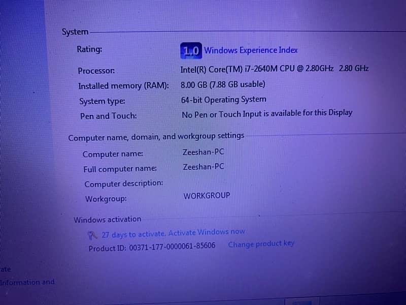 Dell Core i 7- 2generation 1