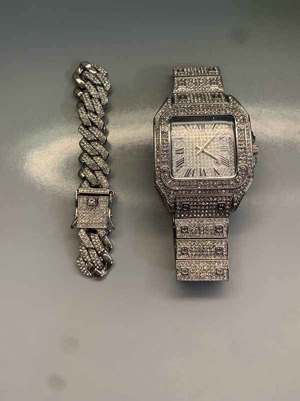 iced out (watch and bracelet) pair original new condition picture 4