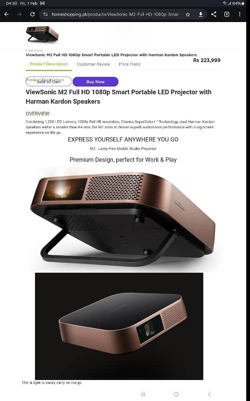 Viewsonic M2 led projector 1