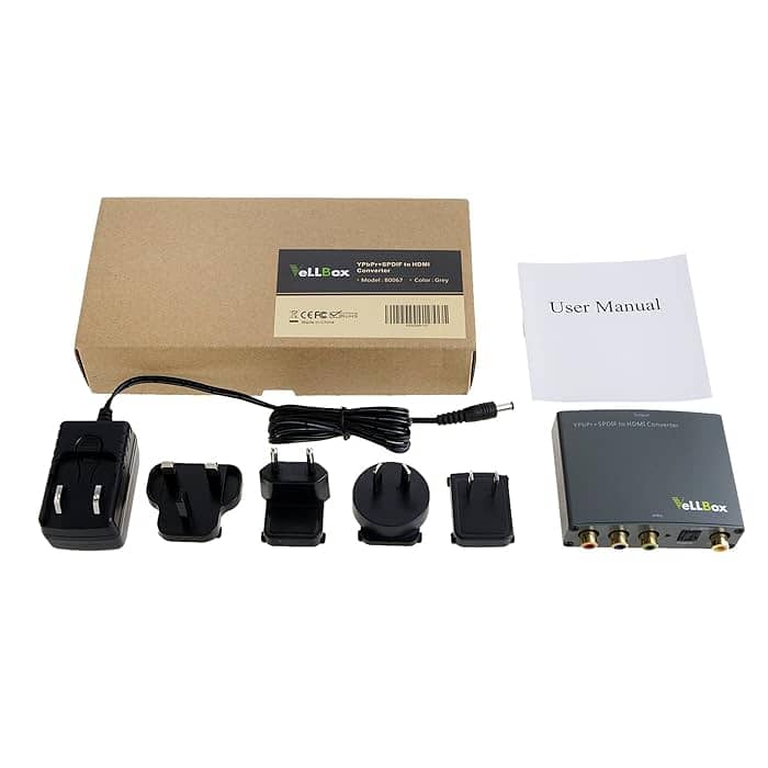 Vellbox YPbPr+SPDIF to HDMI Converter, Component YPbPr Video SPDIF 2