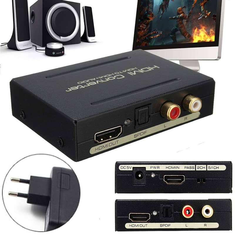 Vellbox YPbPr+SPDIF to HDMI Converter, Component YPbPr Video SPDIF 8