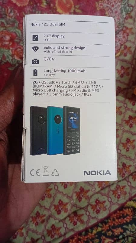 Nokia 125 mobile just Box open Dual sim one year warranty 03099547046 7