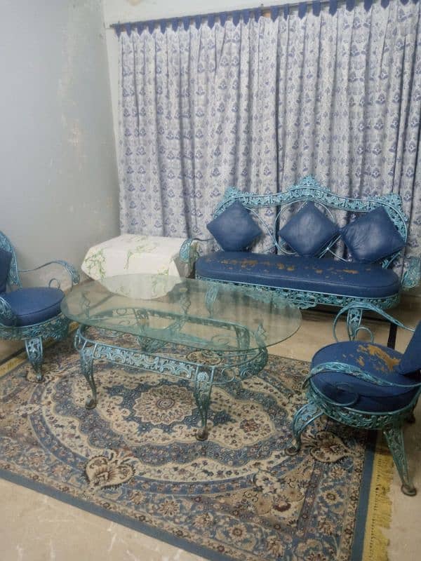 Antique rod iron sofa set 0