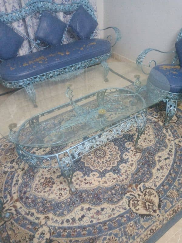 Antique rod iron sofa set 1