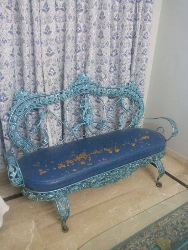 Antique rod iron sofa set 3