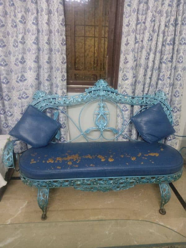 Antique rod iron sofa set 4