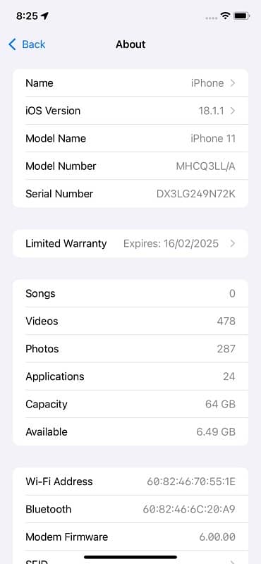 I phone 11 64 gb Jv watrtpack 1