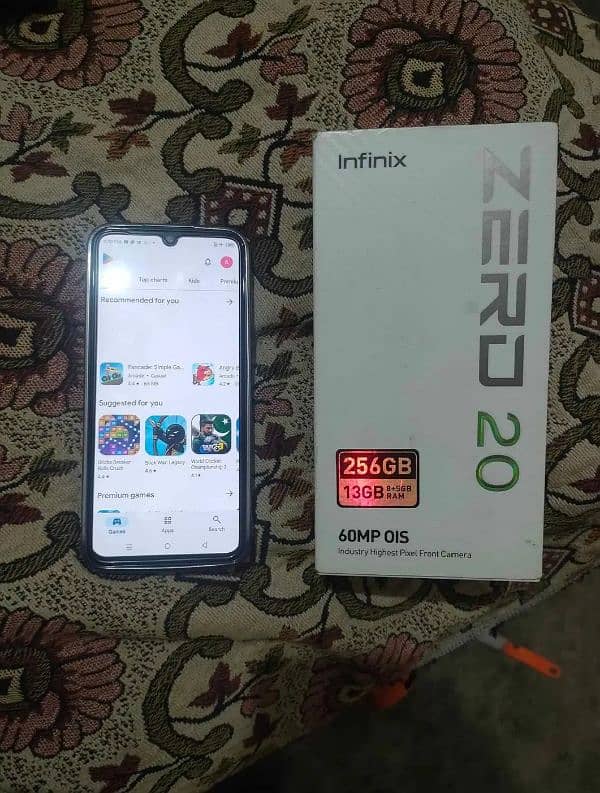 infinix zero 20  8+5/256 full box no open no repair 11