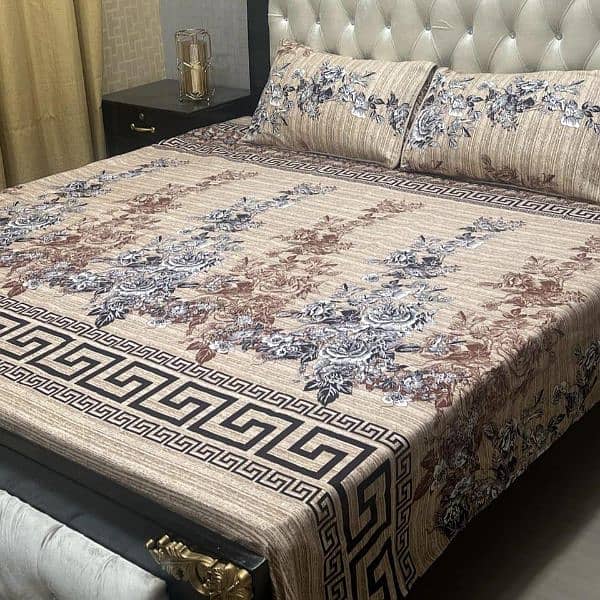 3 Pcs Crystal Cotton printed double Beedsheet 0