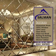 Glass works/Glass Doors/Mirror wall/Glass windows/Diamond shape mirro