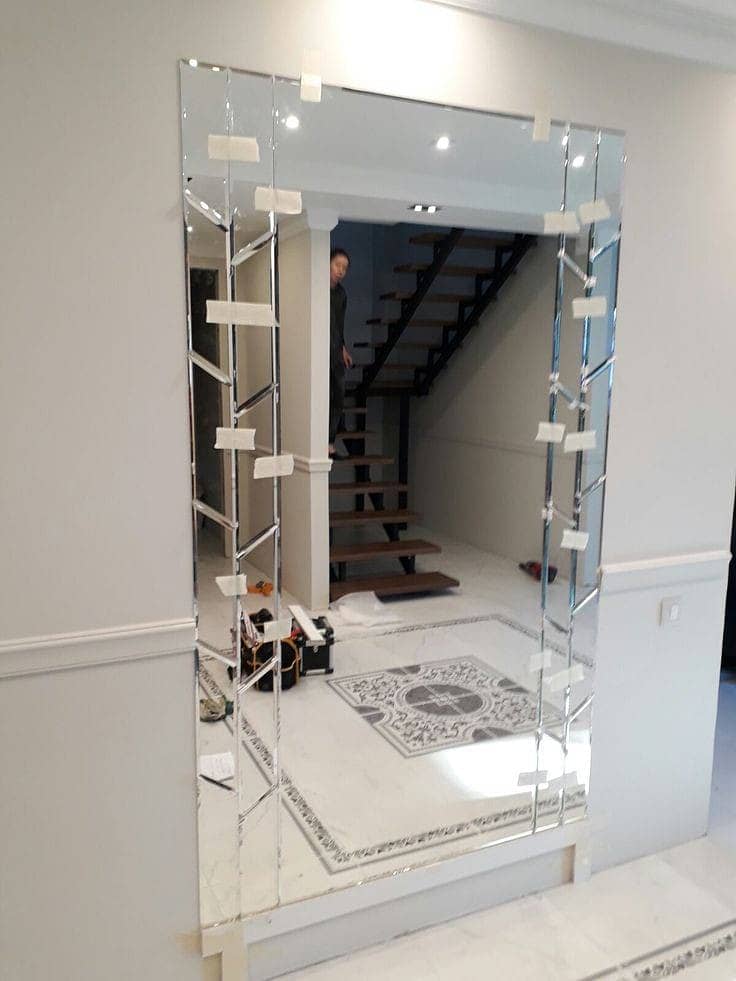 Glass works/Glass Doors/Mirror wall/Glass windows/Diamond shape mirro 4