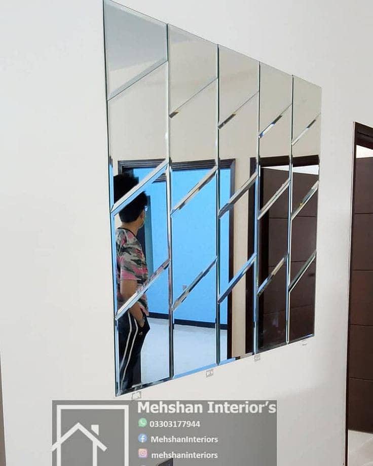 Glass works/Glass Doors/Mirror wall/Glass windows/Diamond shape mirro 8