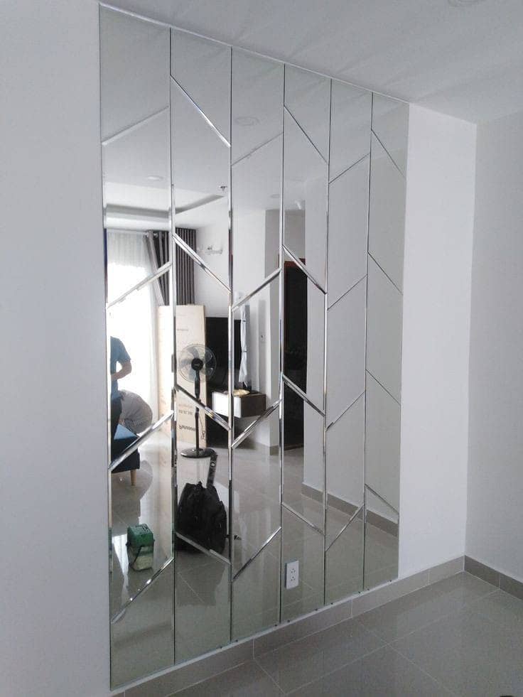 Glass works/Glass Doors/Mirror wall/Glass windows/Diamond shape mirro 12