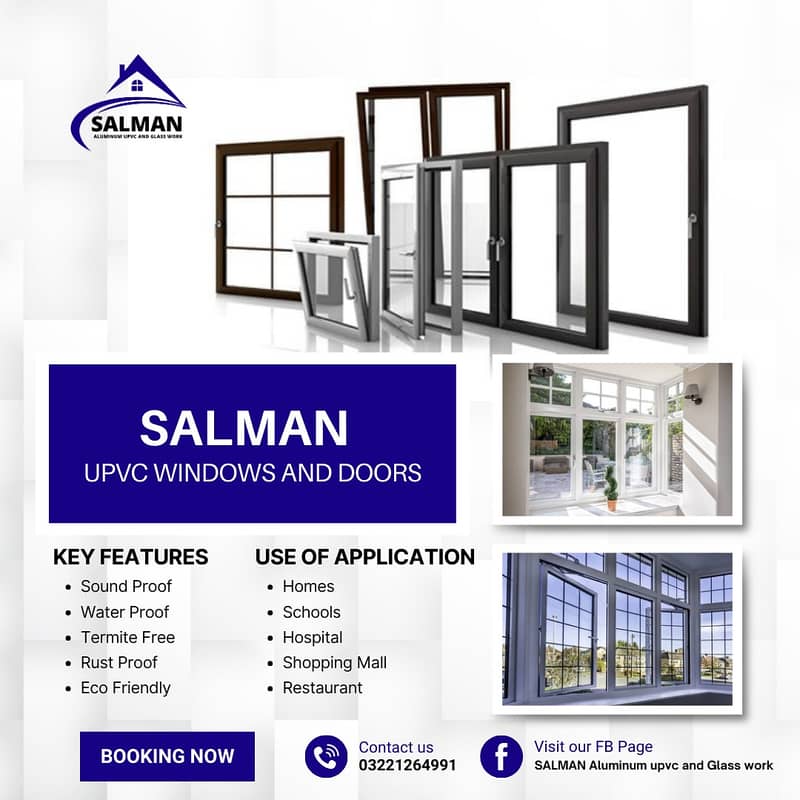 Aluminium Door And Windows/ Upvc Windows/ Mirrors / Glass Partitions 0