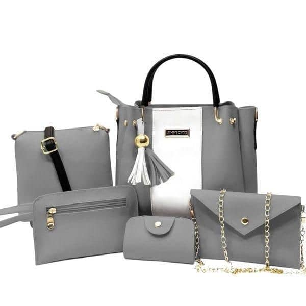 Stylish women PU leather handbags set 5pcs 0