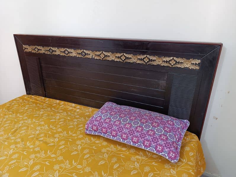 Wooden Double Bed with Mattress 1