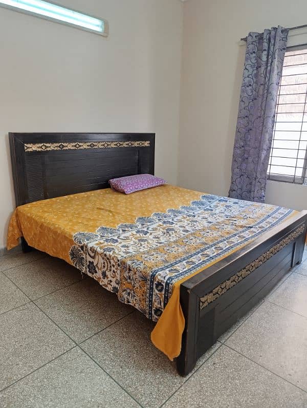 Wooden Double Bed with Mattress 4