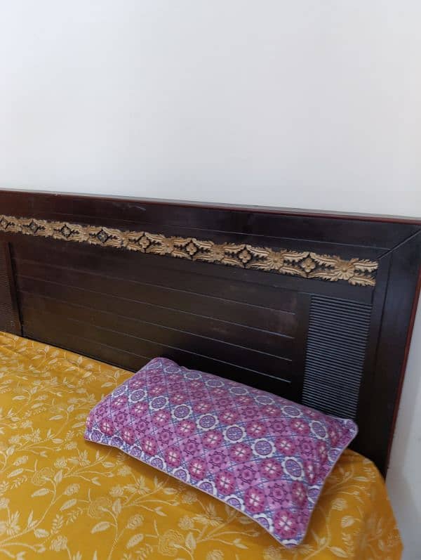 Wooden Double Bed with Mattress 5