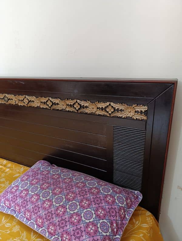 Wooden Double Bed with Mattress 6