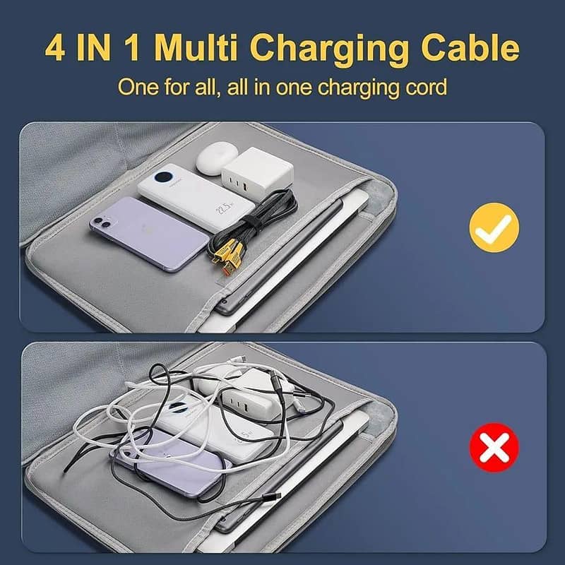 4-in-1 65W Fast Charging Cable IOS And Andrioid Both Phones connected 3