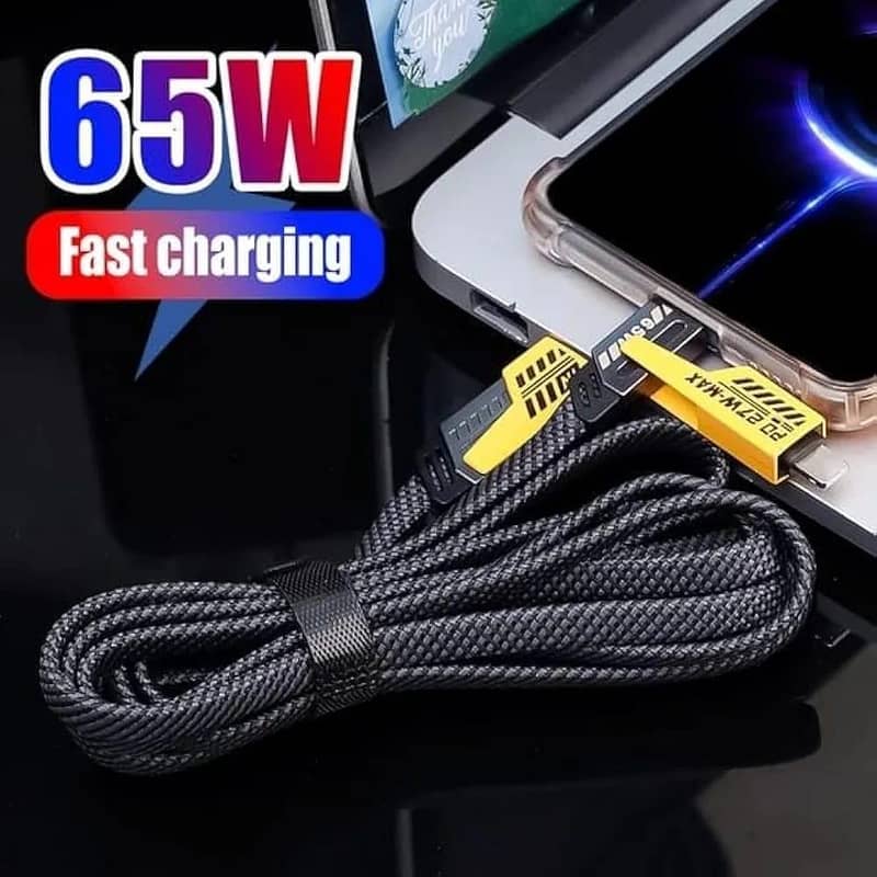 4-in-1 65W Fast Charging Cable IOS And Andrioid Both Phones connected 5