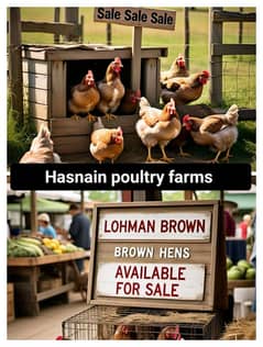 Lohman Brown and Black Hens Available for sale