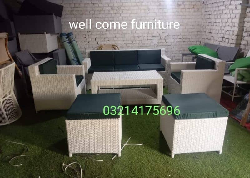 OUTDOOR GARDEN RATTAN UPVC FURNITURE SOFA SET CHAIRS TABLE UMBRELLA 1