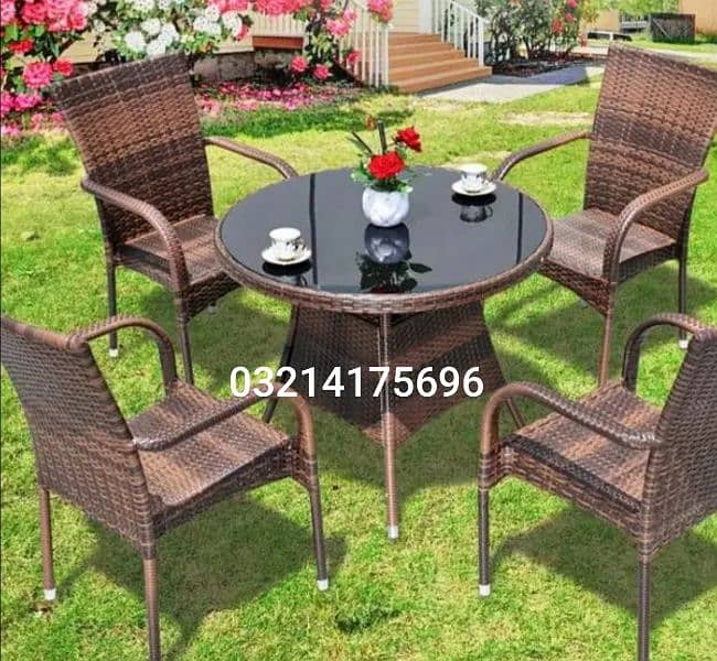 OUTDOOR GARDEN RATTAN UPVC FURNITURE SOFA SET CHAIRS TABLE UMBRELLA 3