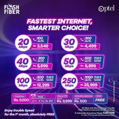 PTCL Flash Fiber internet service provider