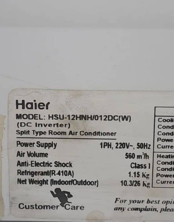 Haier 1.5 ton DC inverter heat and cool 1