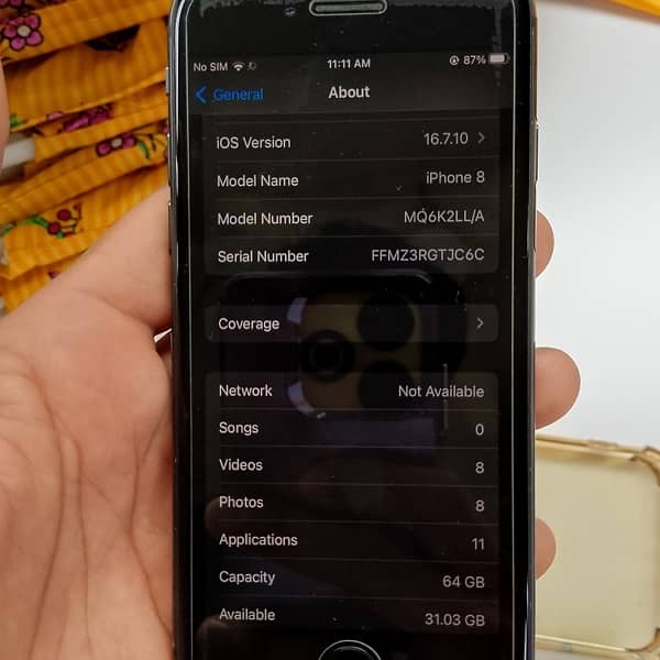 iPhone 8 10.10 good Condition Urgent sale Battery health, 83 3