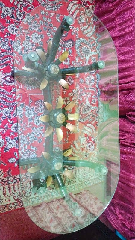 3piece table set pure wooden and glass 0