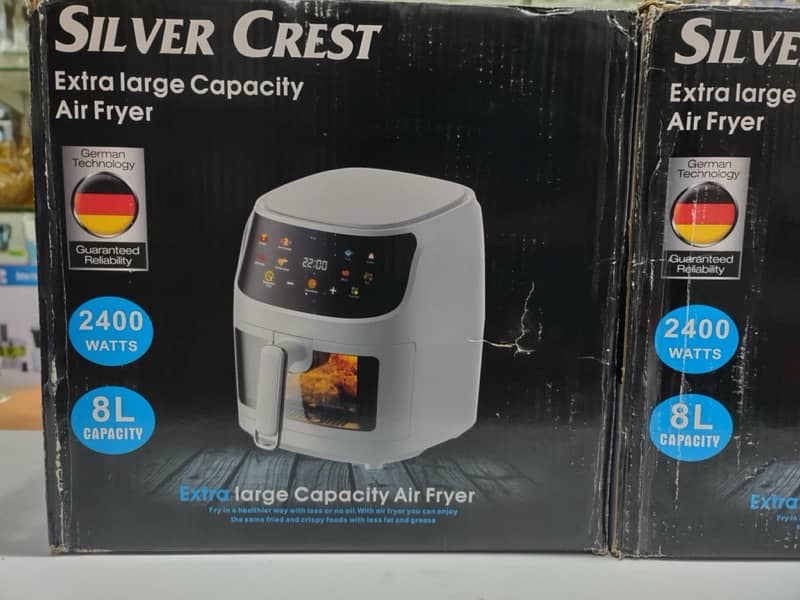 Air Fryer 8 Litre Digital Silver Crest Germany Original 8