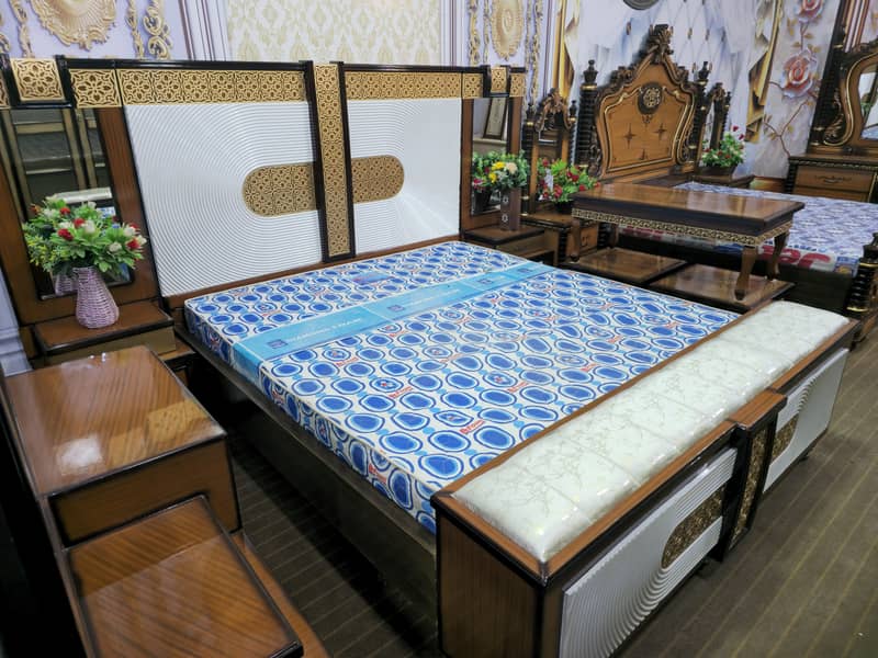 Bed Set//King Bed//Queen Bed// Single Bed // Bed With side & Dressing 7