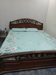 Pure wood queen size bed with Master alpha plus spring mattress