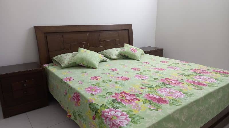 Bed with Mattress and Side Table 0