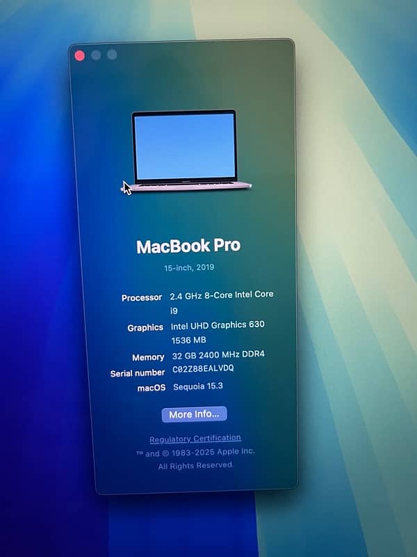 Macbook Pro i9 15" 2019 CTO Model 0