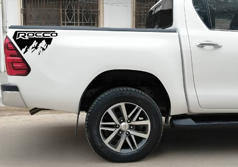 Revo Rocco Sticker | 20x15 Inch | Black Design for White & Silver Hilu 1